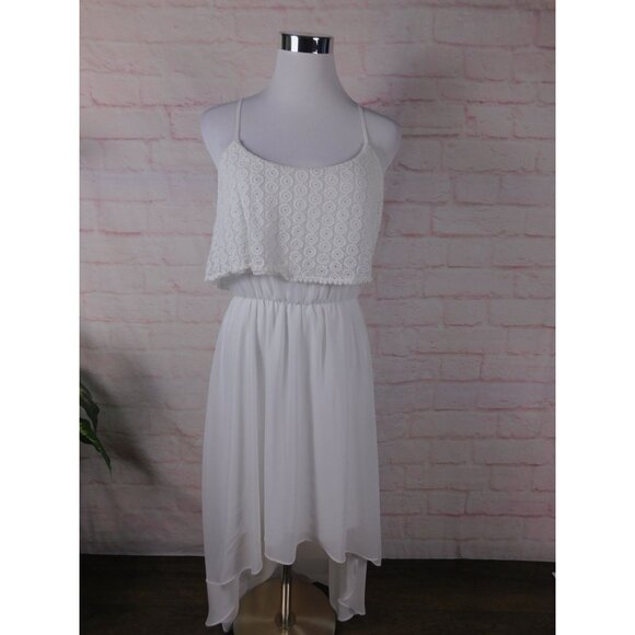 Bisou Bisou White Sleeveless Lace Overlay Dress Size 4 Made Of Polyester With Co - Picture 2 of 12